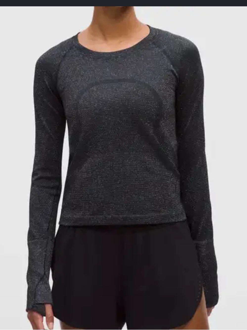 lululemon athletica Long Sleeve Twist Top - Dark Gray/Black